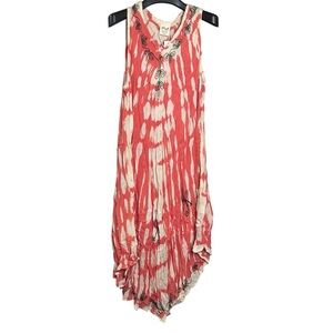 NWT beach dress swim‎ suit coverup peach cream embroidered READ